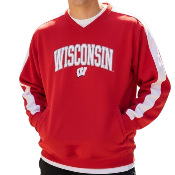 Knights Apparel Vintage Red Wisconsin Badgers Starter Sweater Jacket Large - Picture 16 of 16